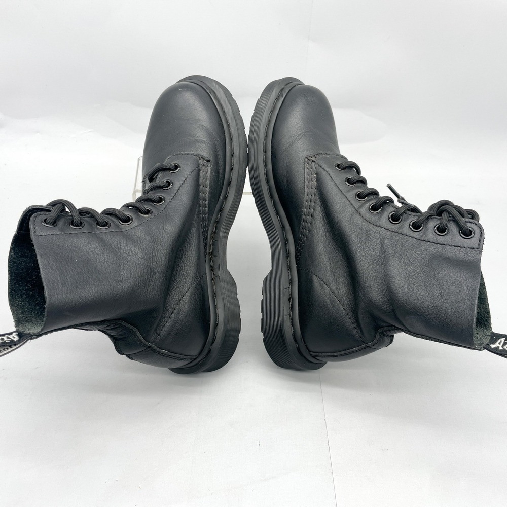 Dr Martens 1460 Pascal Mono Womens 6 Black Leather Combat Boots Goth Grunge Punk - Picture 9 of 11
